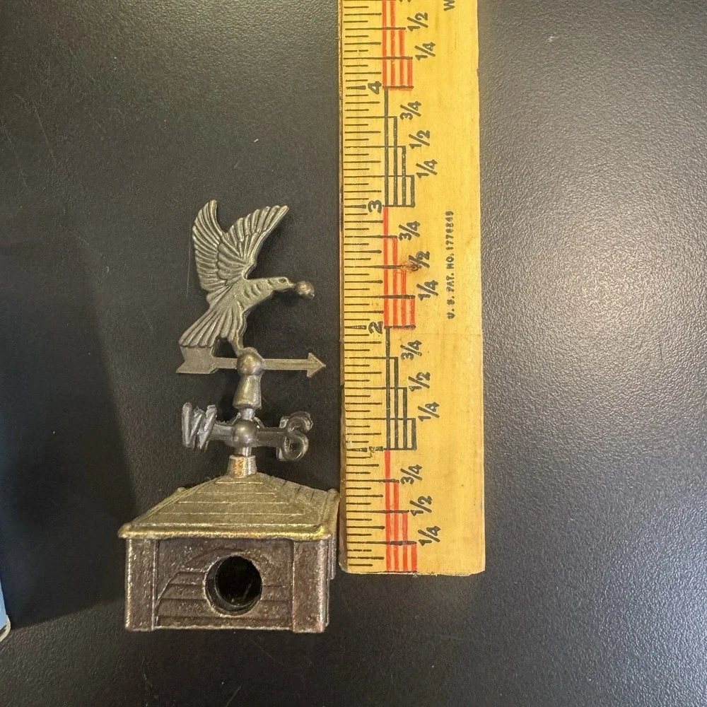 Vintage Die Cast Metal Pencil Sharpener Bird Weather Vane 1154